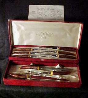 9pc Old English Cutlery Carving Set, Faux Bone Handle, Made in 