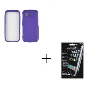  Rubberized Purple Hard Protector Case and Crystal Clear 