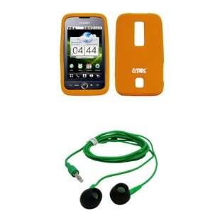  EMPIRE Orange Silicone Skin Cover Case + Green 3.5mm 