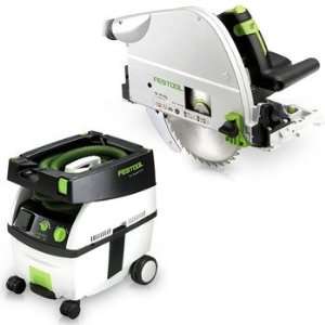 Festool TS 75 EQ Plunge Cut Saw with T Loc plus CT Midi Dust Extractor 