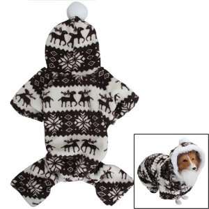  Hoodie Hooded Dog Fluffy Jumpsuit Coat w/ Reindeer and 