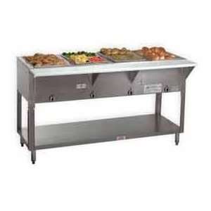  Portable Solid Top Table, 31.812L Sliding Doors
