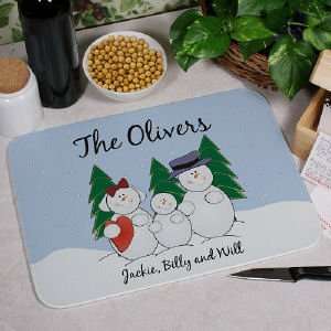  Snowman Family Kitchen Personalized Cutting Board Kitchen 