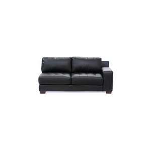  Laredo Black Right Facing Sofa   One Armed Bonded Leather 