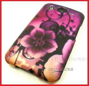 HTC INSPIRE 4G AT&T PURPLE PINK FLOWERS HARD COVER CASE  