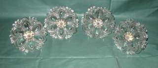 1800s Victorian Sandwich Glass Clear Tiebacks Qty 4  