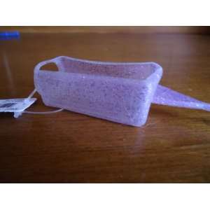   Holder transparent pink with purple sparkle glitter throughout Beauty