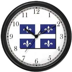 Flag of Quebec   Canadian Theme Wall Clock by WatchBuddy Timepieces 