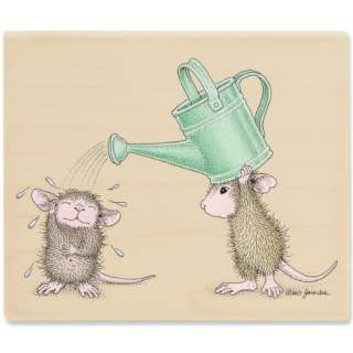 Stampabilities House Mouse Wood Mounted Rubber Stamp Tin Can Showers 