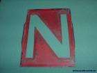 RARE 8 DIE CUT RED (B) STENCIL LETTER DISTRESSED SIGN  