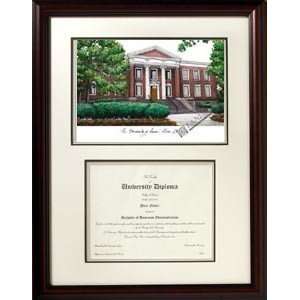  University of Akron Scholar Framed Lithograph with Diploma 