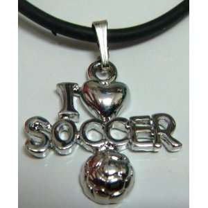  I Love Soccer Cord Necklace (Brand New) 