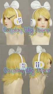 Vocaloid Kagamine Rin Short Yellow Blonde Cosplay wig  