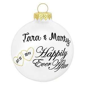  Personalized Happily Ever After Glass Ornament