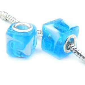  Hidden Gems (954) Ice Blue Silver Plated Core Glass Cube 