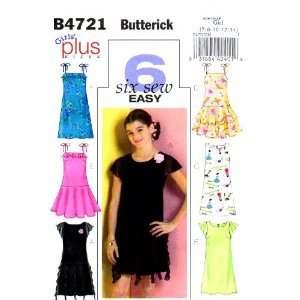  Butterick 4721 Sewing Pattern Girls Dress Flounce 