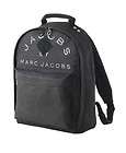 Marc Jacobs Back Pack Black Canvas MJ Logo Zipper Book Bag NWT
