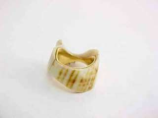 18K Gold David Sacco Shell & Diamond Ring 21943  