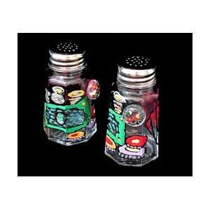 Casino Cards & Chips Design   Hand Painted   Salt & Pepper Shakers 