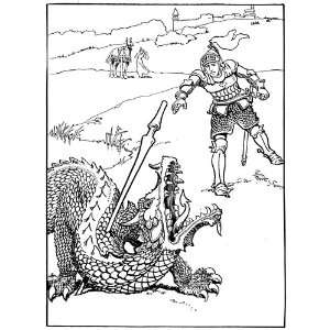  4 inch Square Acrylic Coaster Line Drawing St George and 