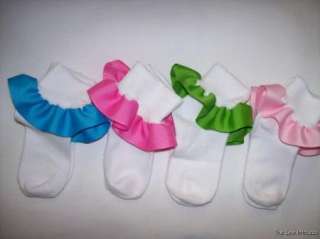 Ruffle Ribbon Socks You Choose Color MTM Dresses & Sets  