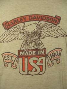 VINTAGE 70S HARLEY DAVIDSON DEALER T SHIRT DAYTONA BEACH LARGE  