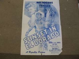 Sunset in El Dorado 1954 Roy Rogers 1 Sheet  