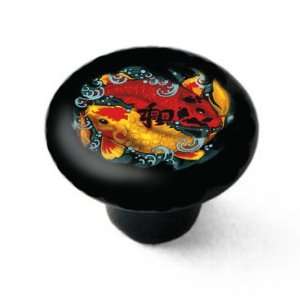  Asian Koi Carp Symbol of Love Decorative High Gloss Black 