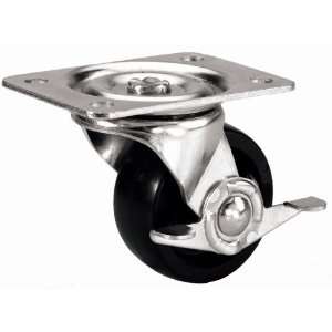 RWM Casters 31 Series Plate Caster, Swivel with Brake, Polyolefin 