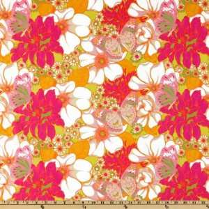  44 Wide Ashleighs Garden Floral Butterfly Pink Fabric 