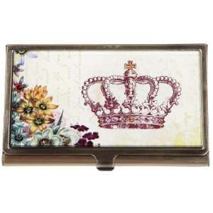  Vintage Style Glass Top Business Card Holder Crown