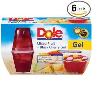 Dole Mixed Fruit In Black Cherry Gelatin 4oz 4 Count Packages (Pack of 