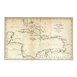 Jedidiah Morse   Map Of The West Indies, 1794 Giclee 