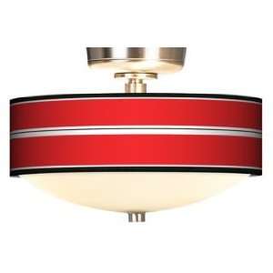  Red Stripes Giclee Energy Saver Brushed Steel Fan Light 
