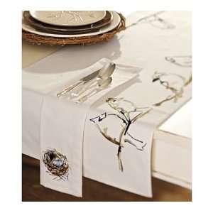   Pottery Barn Bird Embroidered Table Runner