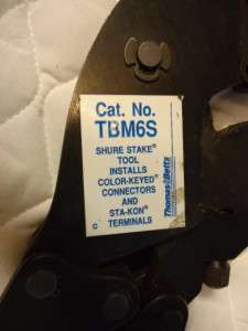 FOR SALE IS 1 THOMAS AND BETTS TBM6S TERMINAL CRIMPING TOOL NEW .