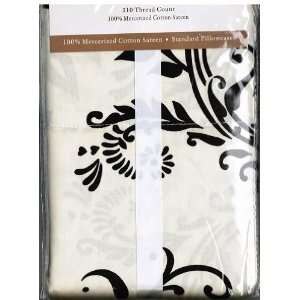    count Two Standard Pillowcases Maxine Paisley, Color Black/ Cream