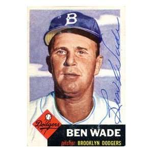 Ben Wade Autographed 1953 Topps Card 
