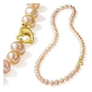  Ross Simons 30 14kt. 6 7mm Pink Pearl Heart Clasp 