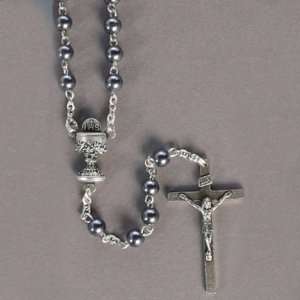  First Communion Rosaries with 5mm Hematite Beads and 16 