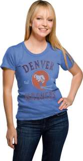 Denver Broncos Heather Vintage Helmet Womens T shirt  