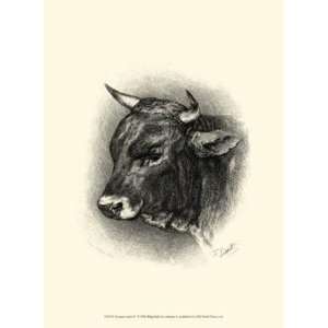  Antique Cattle IV by F Lehnert 10x13