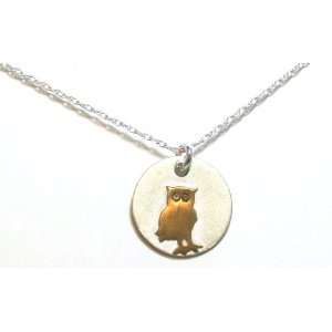   Owl Pendant Stands for WISDOM in 24k Gold Plating on Sterling Silver