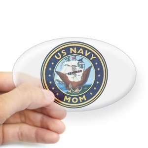 Sticker Clear (Oval) US Navy Mom Bald Eagle Anchor and 