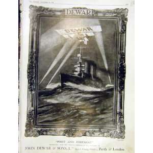  Advert Dewars First Foremost Battleship Aeroplane 1913 