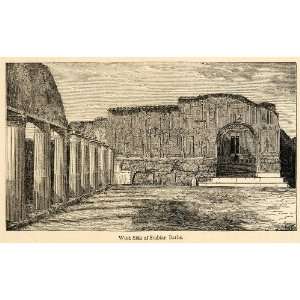  1871 Woodcut Stabian Baths Roman Pompeii Italy Ruins 