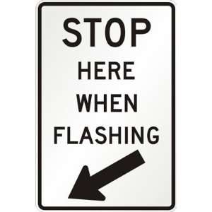  Stop Here When Flashing (arrow) Diamond Grade, 36 x 24 
