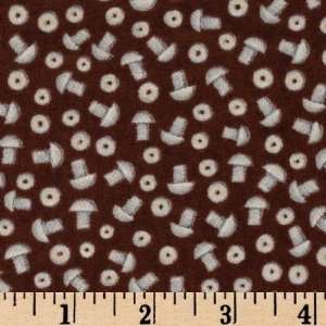  45 Wide Fix it Nuts & Bolts Mahogany Fabric By The Yard 