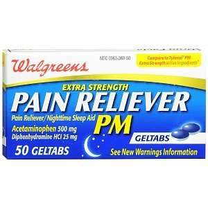   Pain Reliever Pm Extra Strength Geltab, 50 ea 