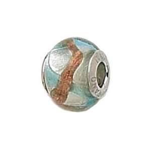  S/S Slvr Blue/Copper Zigzag Murano Glass Jewelry